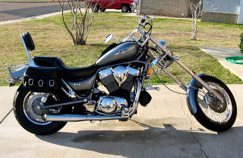 Suzuki Chopper Pictures -^- 14 degree raked wide glide chopper kit